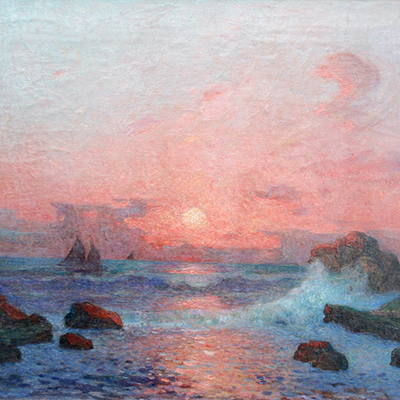 Puigaudeau、FIGUIER、希少画集画、新品額装付 Ferdinand du Puigaudeau - Soleil couchant, circa 1910 - Jody Klotz